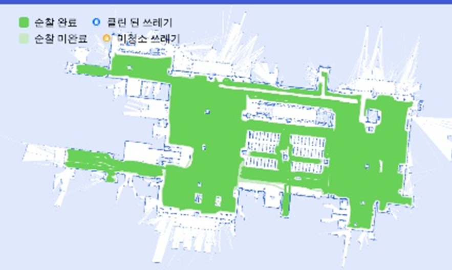 Robot coverage map — area cleaning report