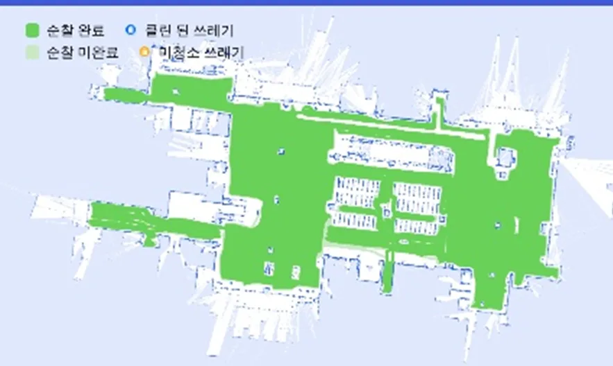 Robot coverage map — area cleaning report